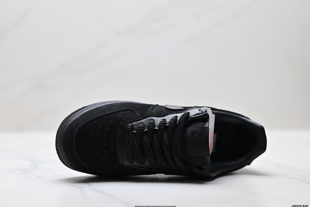 Nike Air Force 1 Low Triple Black Unisex Sneakers Style 15