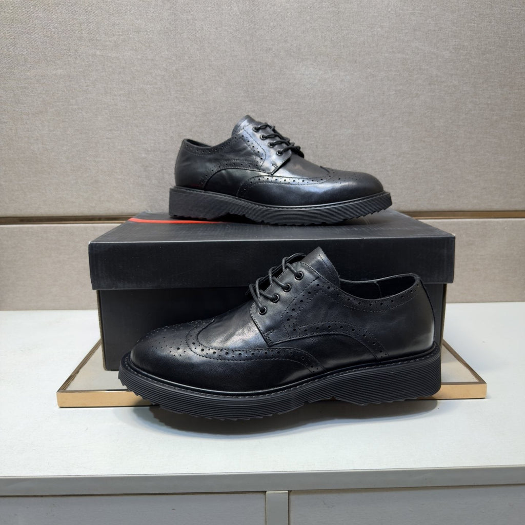 Prada Black Brogue Lace-Up Shoes