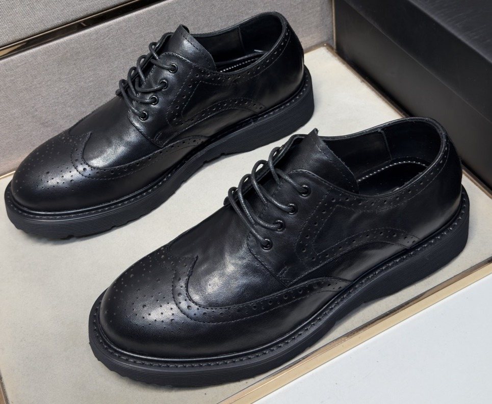 Prada Black Brogue Lace-Up Shoes