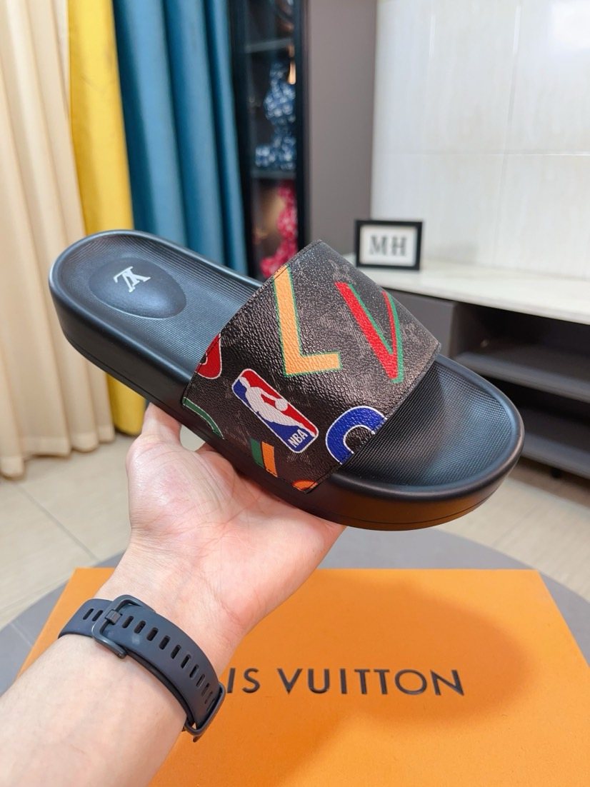 Louis Vuitton Men's Graphic Strap Slide Sandals
