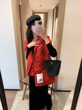 Burberry Red Check Hooded Scarf Shawl