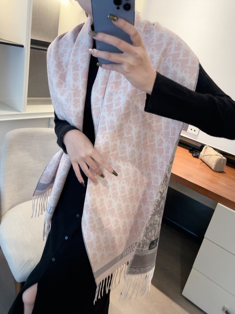 Dior Monogram Fringed Scarf