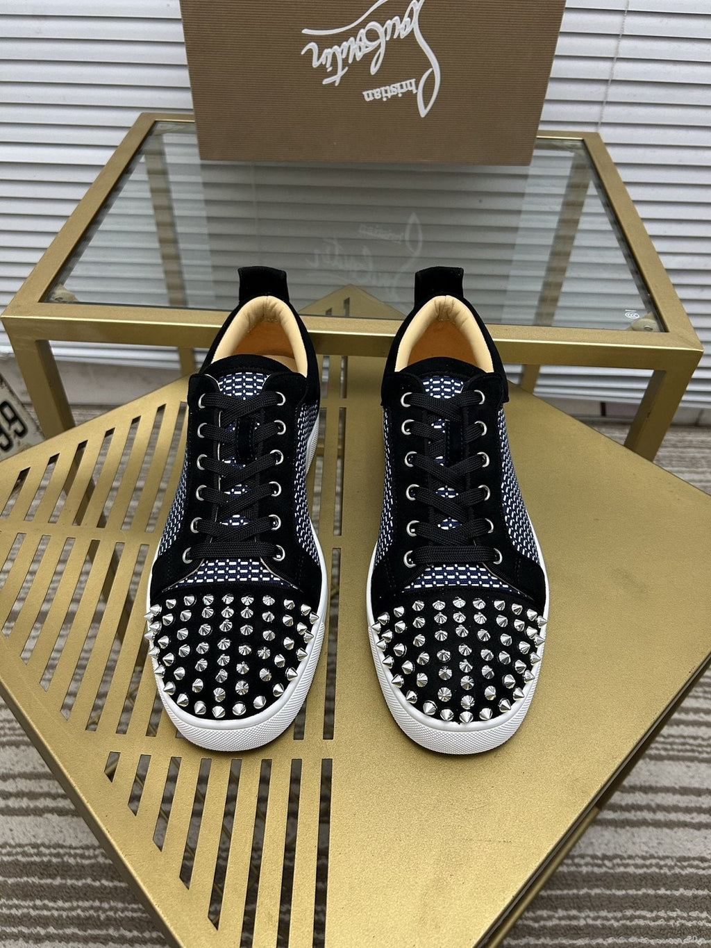 Christian Louboutin Studded Toe Low-Top Sneakers