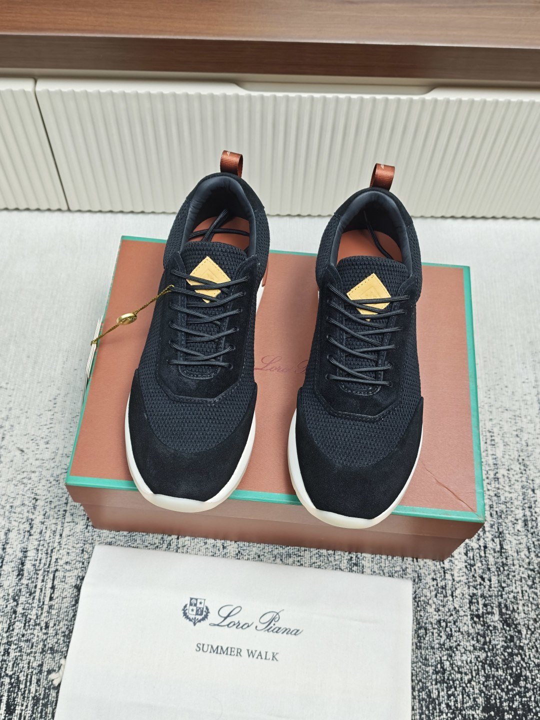 Loro Piana Men's Black Low-Top Sneakers