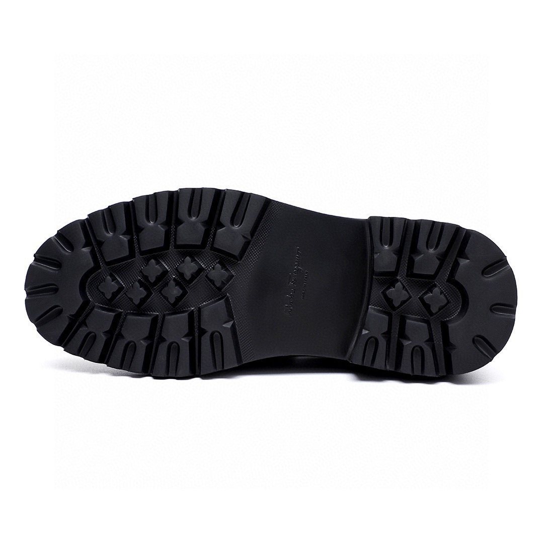 Salvatore Ferragamo Men's Black Lug Sole Bit Loafers
