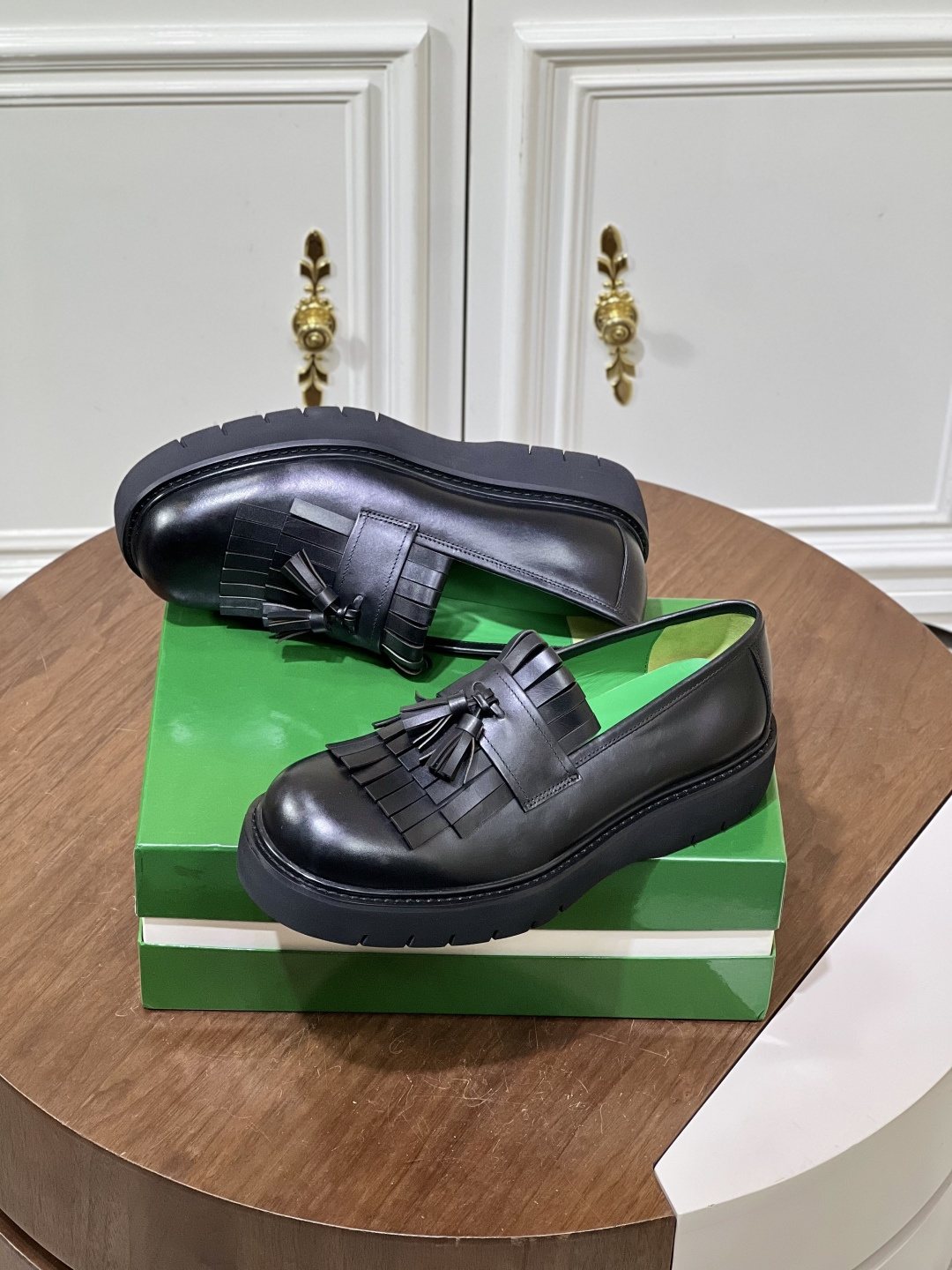 Bottega Veneta Men’s Tassel Lug Sole Loafers