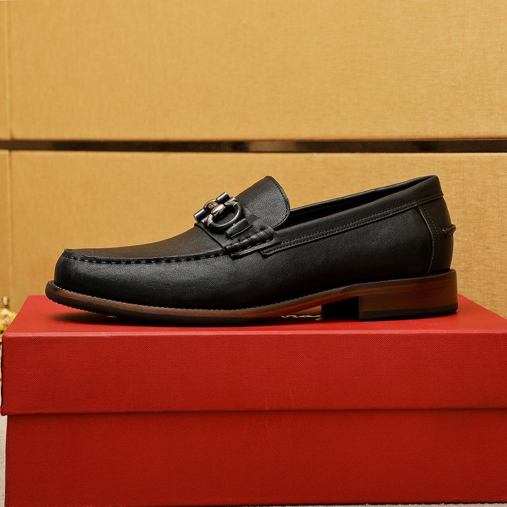 Salvatore Ferragamo Men's Leather Bit Loafers - Metal Bit Vamp Detail