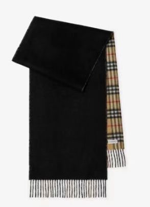Burberry Reversible Fringed Plaid Scarf