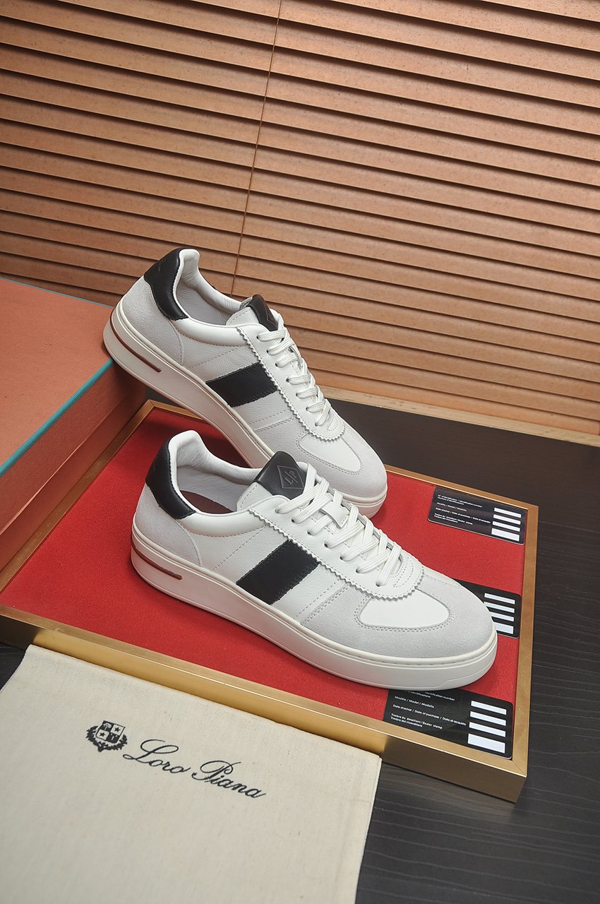 Loro Piana Low-Top Lace-Up Sneakers - Rubber Sole
