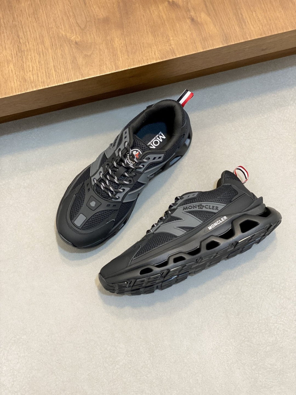 Moncler Men's Mesh Panel Sneakers - Lace-Up Closure