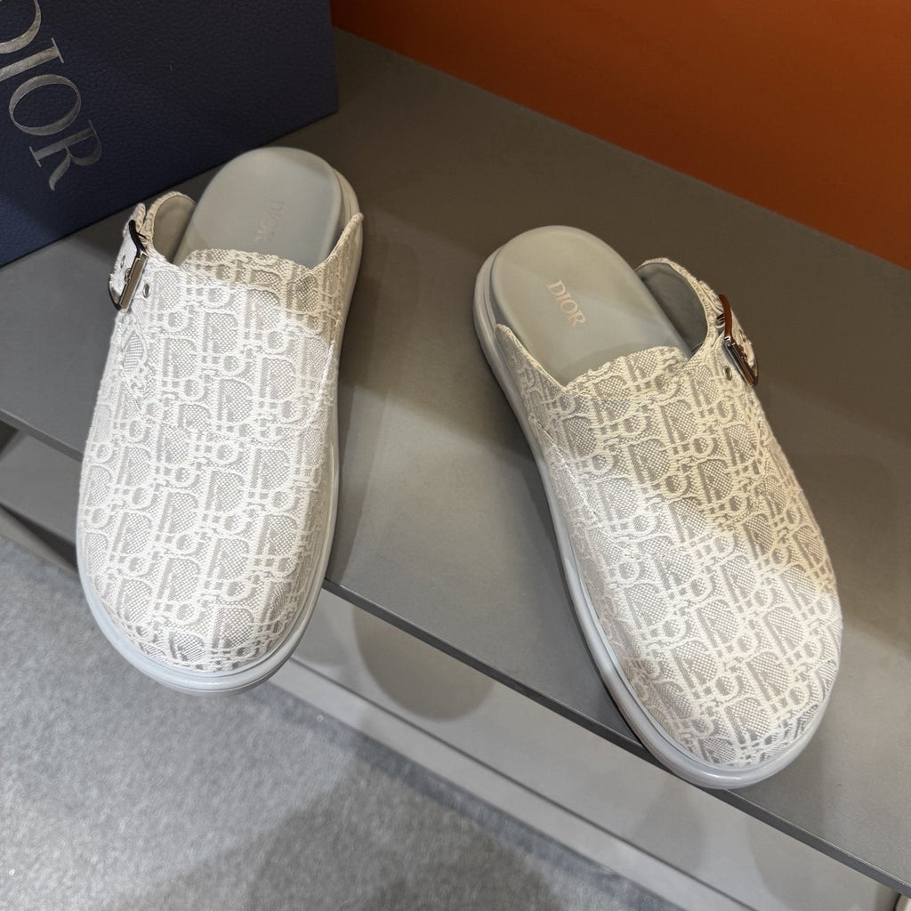 Dior Monogram Buckle Mule Shoes