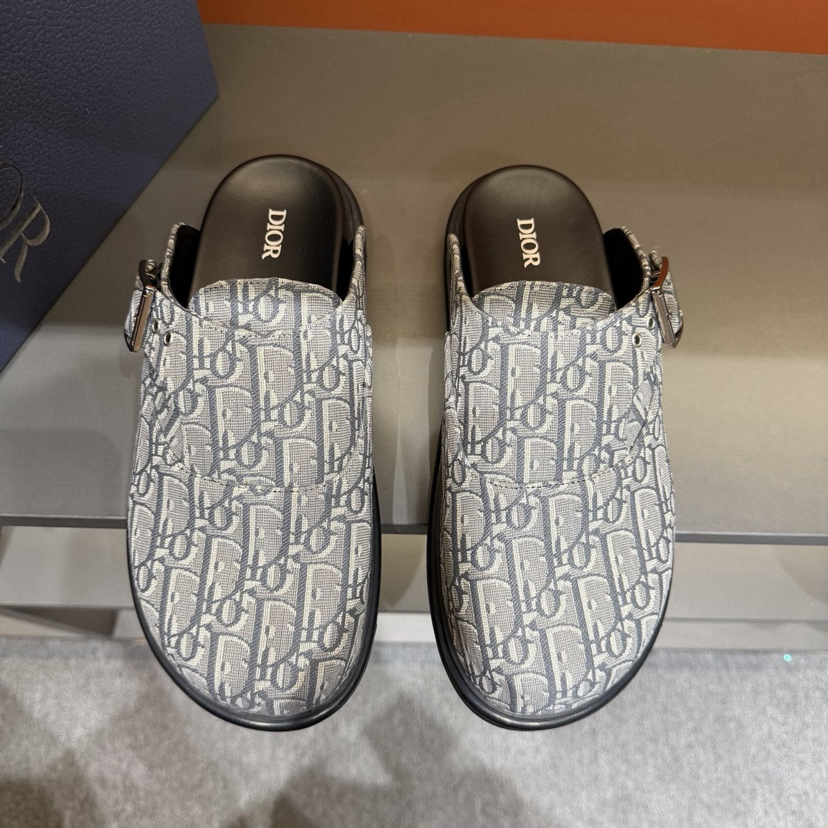Dior Monogram Buckle Mule Shoes