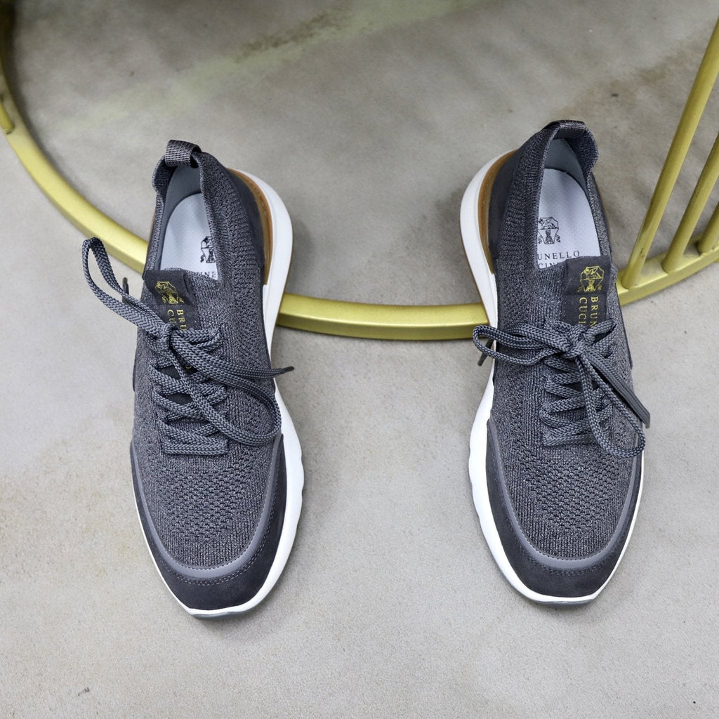 Brunello Cucinelli Knit Low-Top Sneakers - Heel Pull Tab