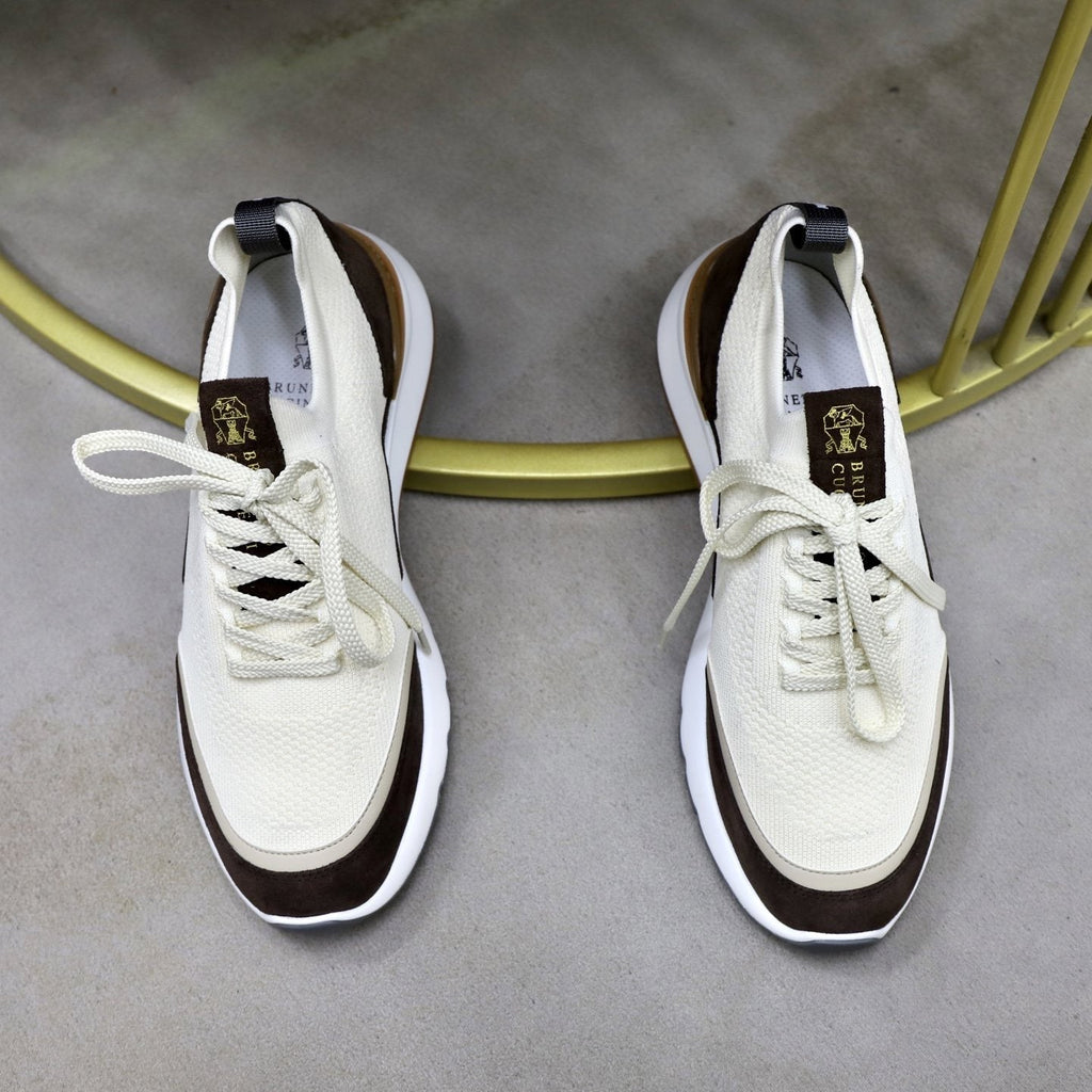 Brunello Cucinelli Knit Low-Top Sneakers - Heel Pull Tab