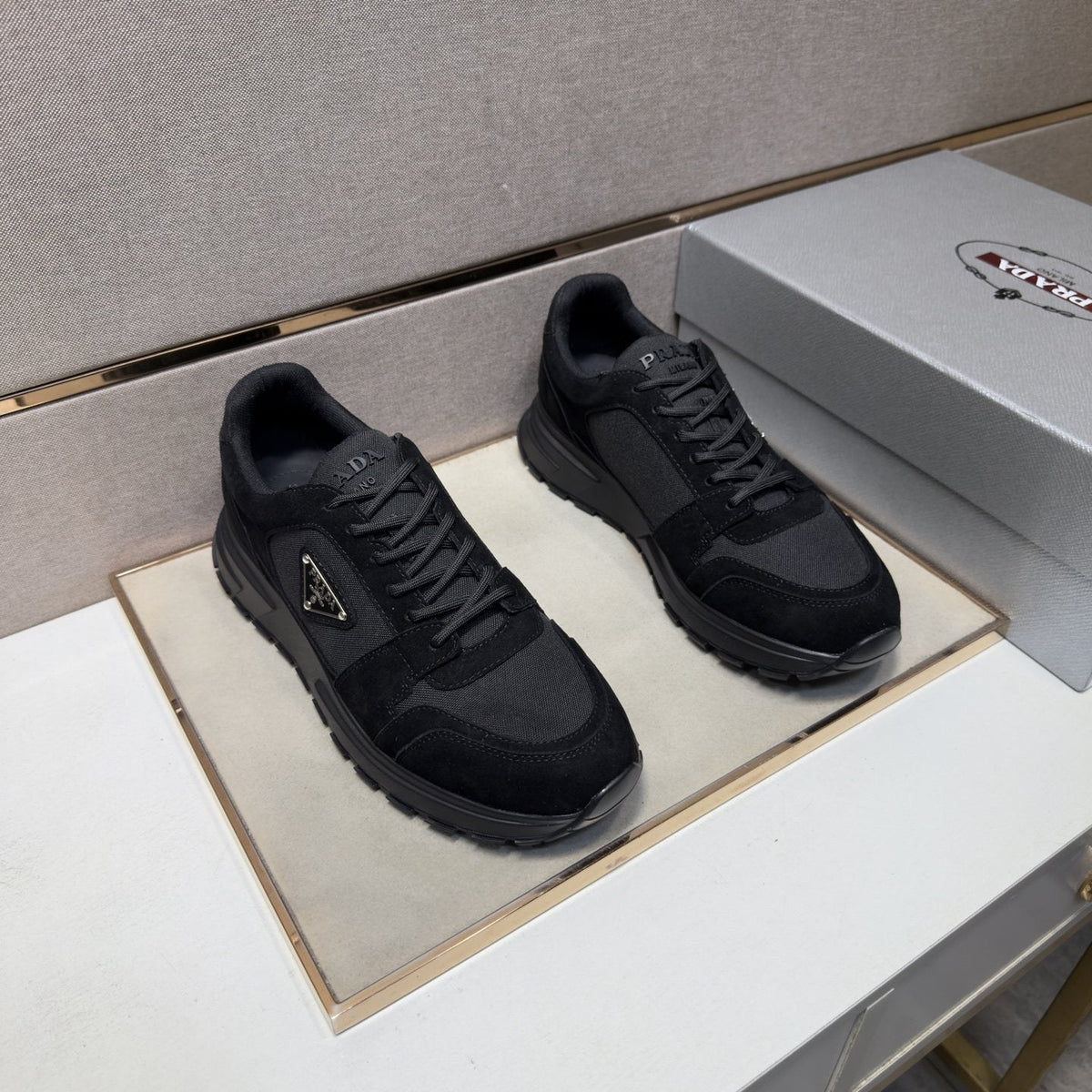 Prada Men's Paneled Low-Top Sneakers