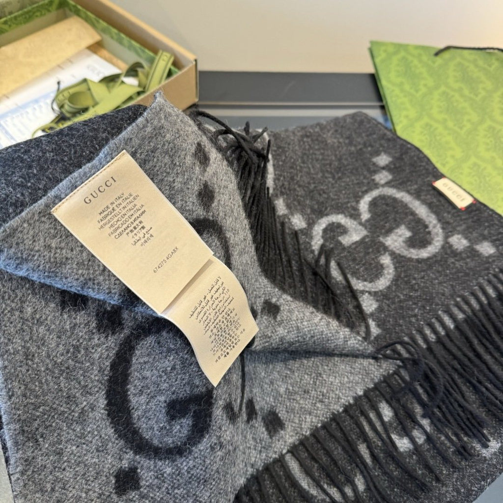 Gucci Reversible GG Fringed Scarf