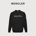 Moncler 26SS Archive Artistic Script Logo Crew Neck Sweatshirt — Black