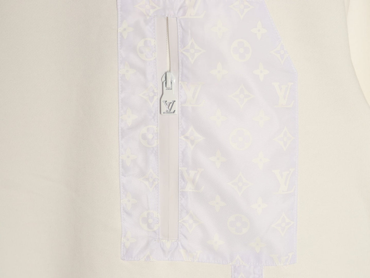 Louis Vuitton Zipper-Pocket Crewneck Sweatshirt - Cream