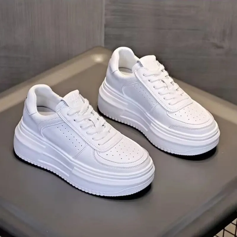 Casual White Platform Sneakers for Women