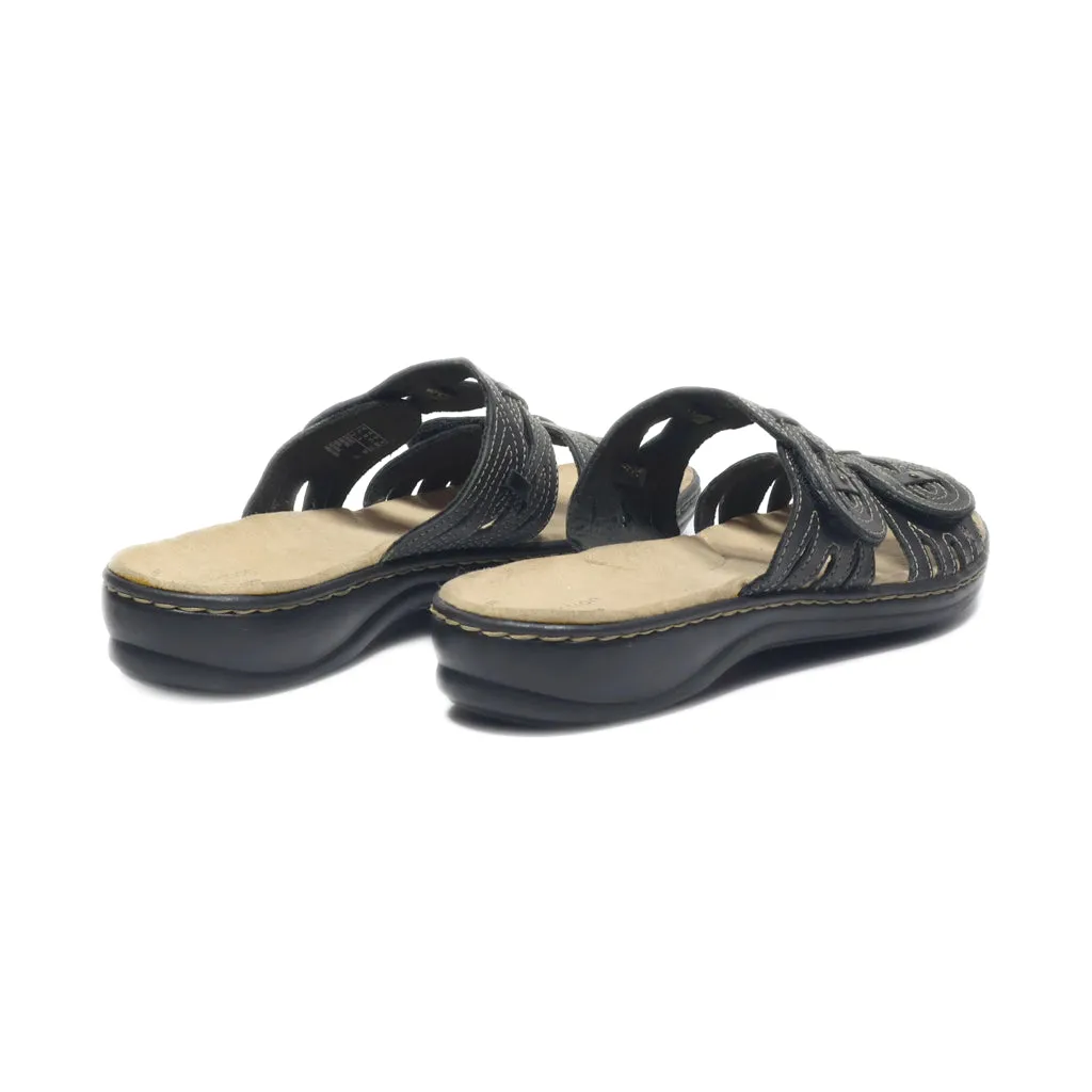 Clarks Sliders Leather Black Colour For Women