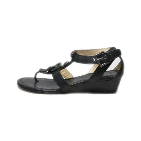 Coach Flat Sandals Leather Black Colour For Women