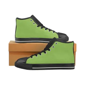 Kids's Lime Green Solids Print Canvas High Top Shoes