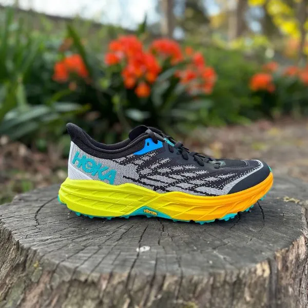 Mens Hoka Speedgoat 5 - Black / Evening Primrose