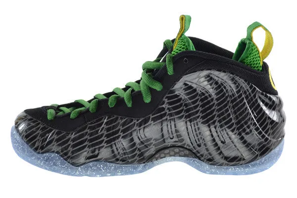 Nike Air Foamposite One PRM UO QS "Oregon Ducks" Men's Basketball Shoes Black/Yellow-Apple Green-Silver