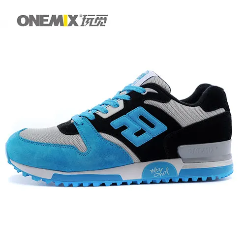 ONEMIX New Mens Genuine Leather Fabric Retro Slow Running Shoes Sneakers Sports Shoes for Men Shoes men athletic shoes