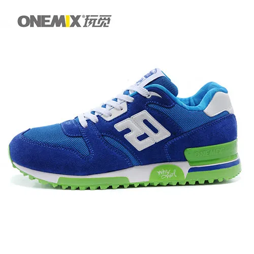 ONEMIX New Mens Genuine Leather Fabric Retro Slow Running Shoes Sneakers Sports Shoes for Men Shoes men athletic shoes