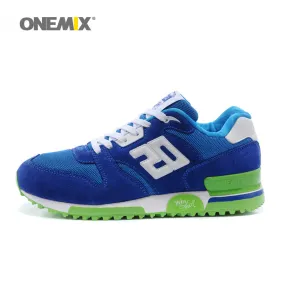 ONEMIX New Mens Genuine Leather Fabric Retro Slow Running Shoes Sneakers Sports Shoes for Men Shoes men athletic shoes