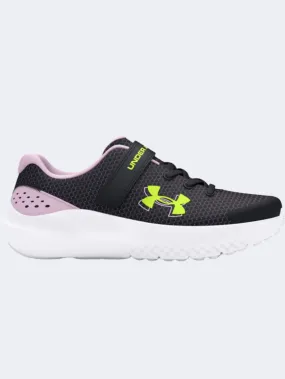 Under Armour Surge 4 Ac Ps Boys Running Shoes Black/Yellow/Purple