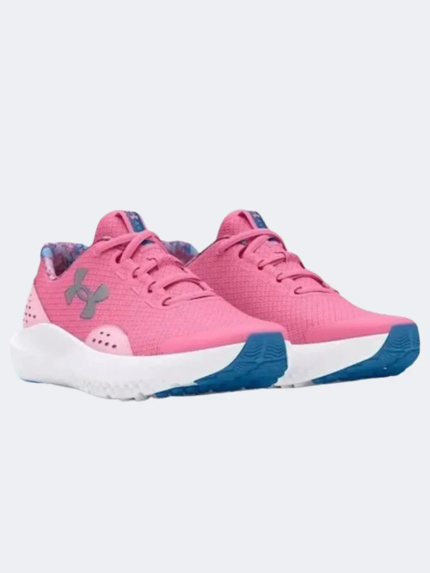 Under Armour Surge 4 Gs Girls Running Shoes Sunset Pink/Silver